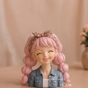Pembe saçlı kız saksı kalıbı