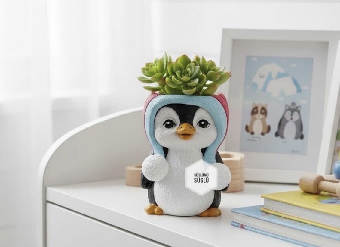 Penguen saksı kalıbı