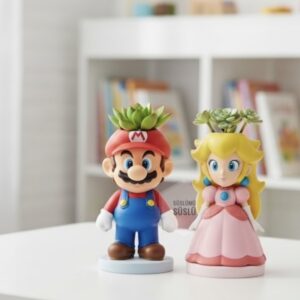 Mario ve prenses saksı kalıbı