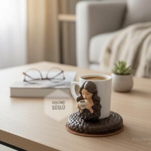 Kahve kız set magnet kalıbı