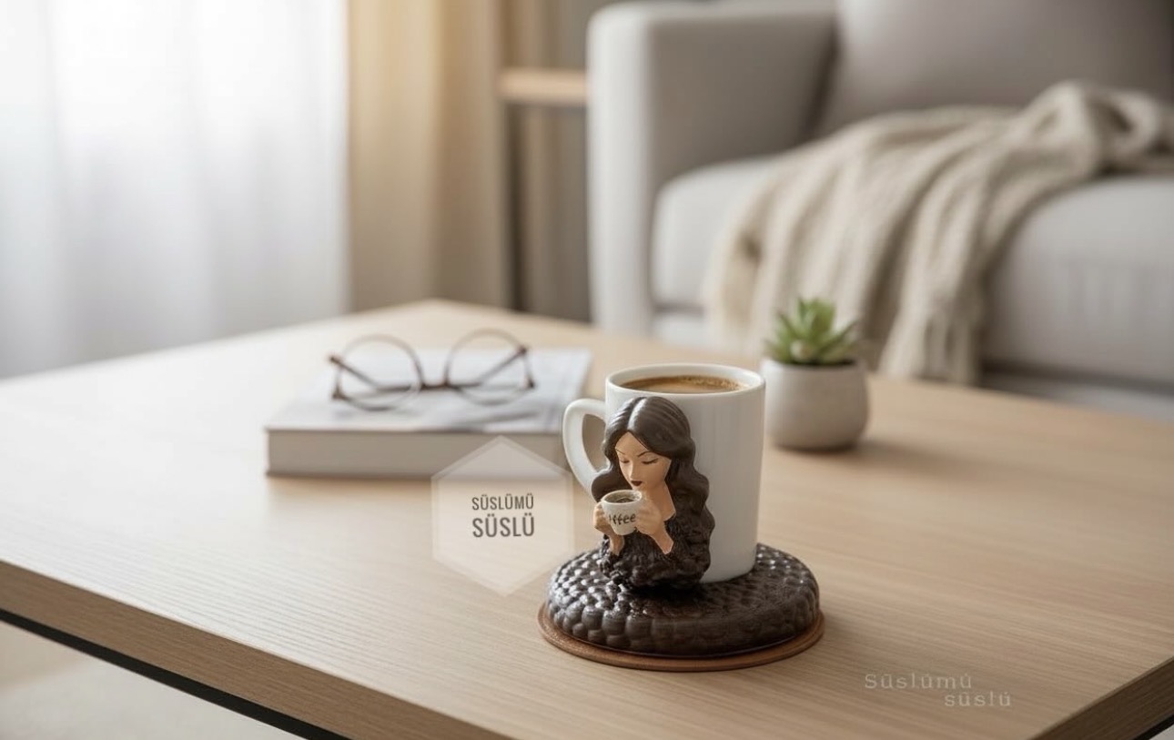 Kahve kız set magnet kalıbı