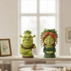 Şhrek ve fiona saksı kalıbı