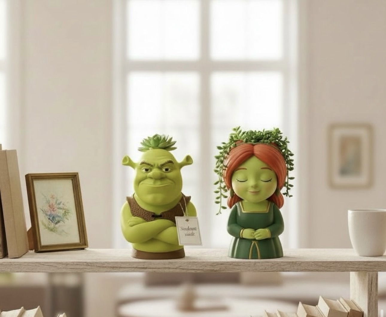 Şhrek ve fiona saksı kalıbı