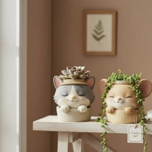 Kedi ve fare saksı kalıbı