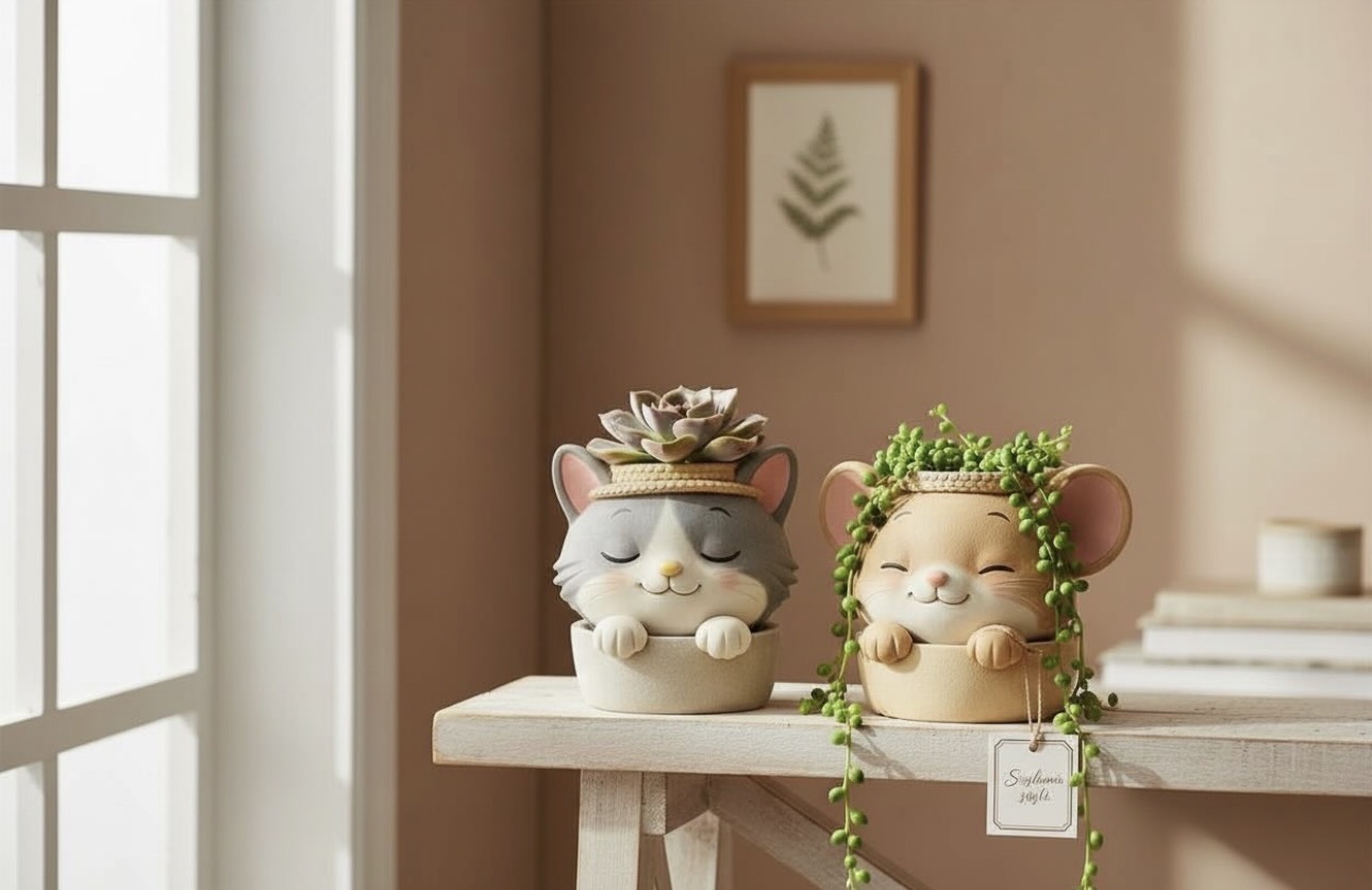 Kedi ve fare saksı kalıbı