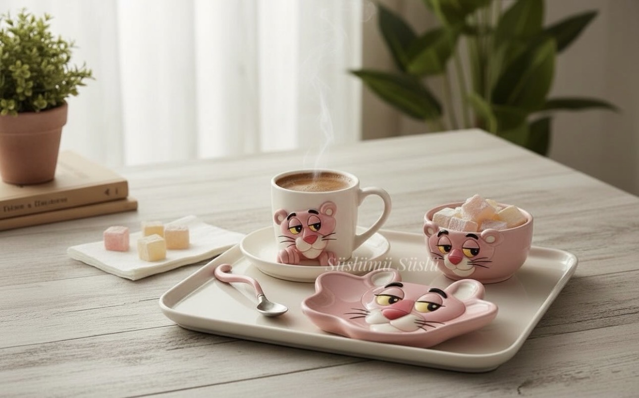 Pembe panter sunum set kalıbı