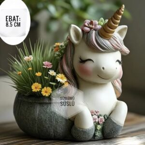 Minimal unicorn saksı kalıbı