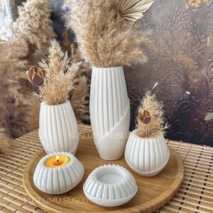 5li bohem set vazo mum kalıbı