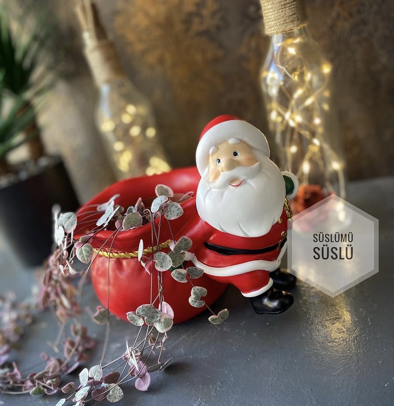 Noel baba saksı kalıbı