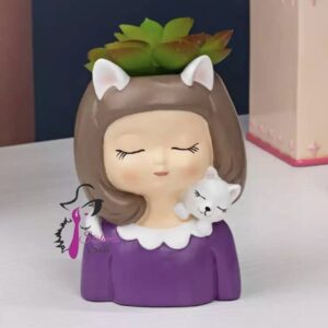 Kedi kız saksı kalıbı
