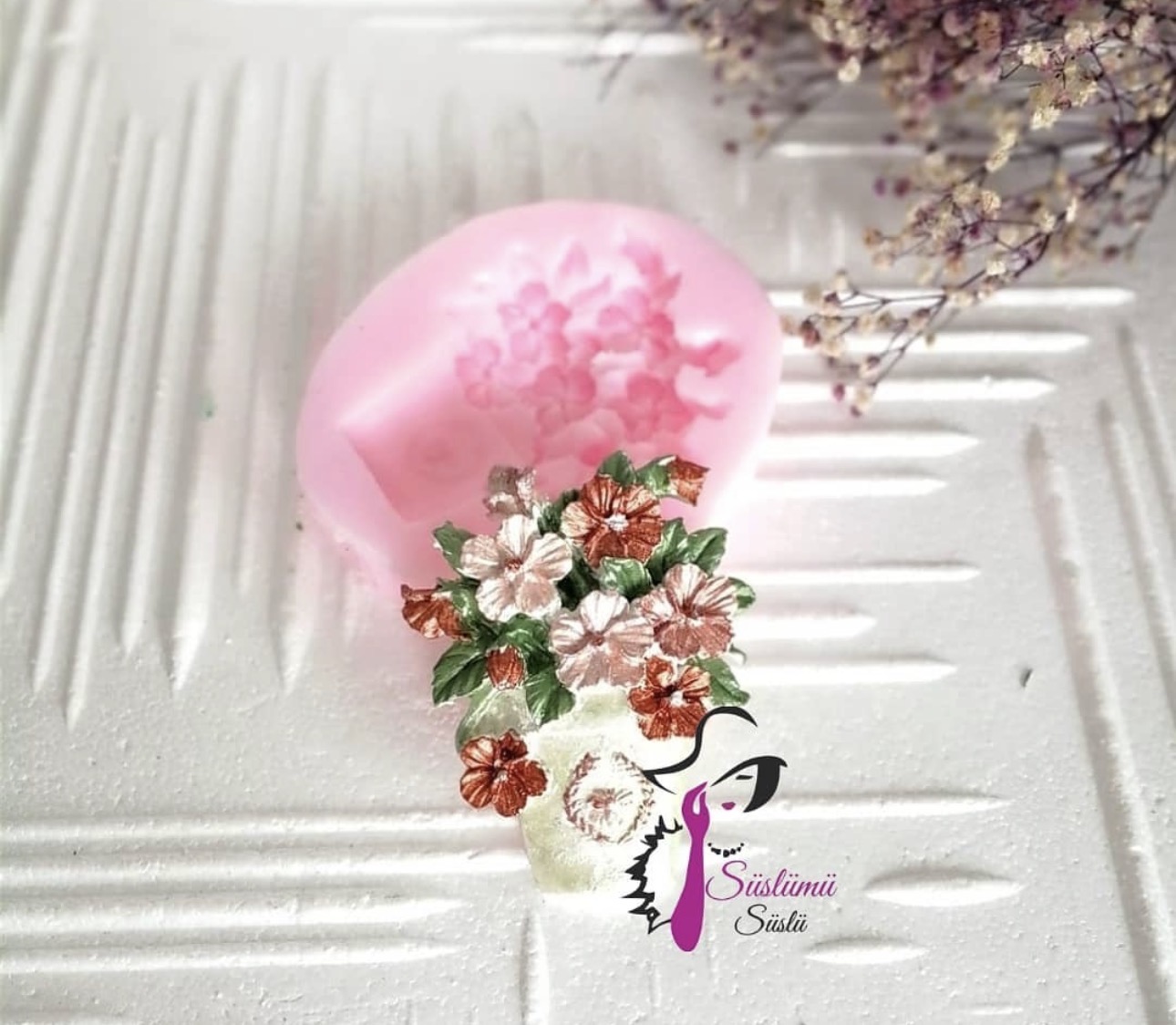 Saksılı çiçek magnet kalıbı