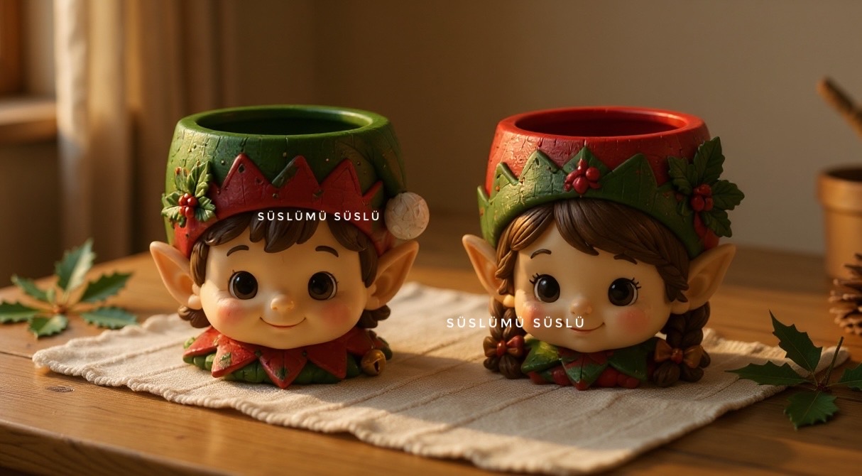 2li Elf Saksı Kalıbı