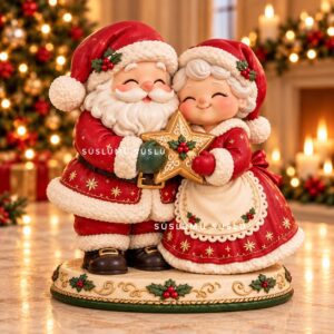 Yıldızlı Noel Baba Noel Anne Biblo kalıbı